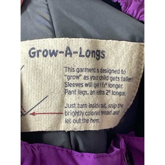 Lands End Kids Girls Snow Pants Purple Size 4 Grow-a-longs - Picture 7 of 8